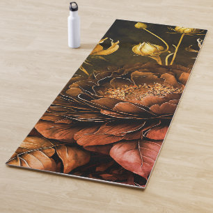 Amazing Arrangement Rust Accent Vintage Flowers Yoga Mat