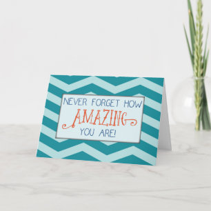 Amazing at College, Teal Chevron Stripes Card