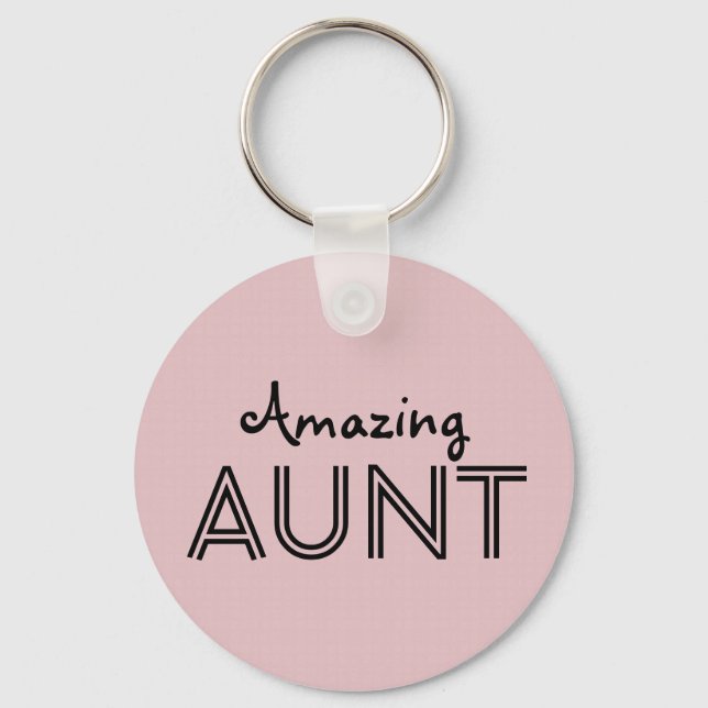 Amazing AUNT Custom Name Keychain Gift for Her (Front)