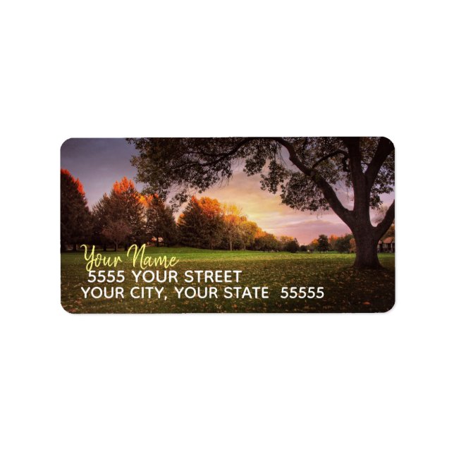 Amazing Autumn Sunset Custom Address Labels (Front)