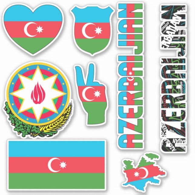 Amazing Azerbaijan Shapes National Symbols Sticker (Front)