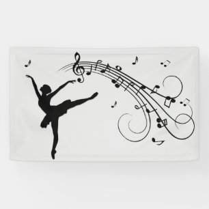Amazing Ballerina Dancing with Music Banner