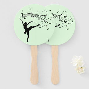 Amazing Ballerina Dancing with Music Green Hand Fan