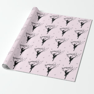 Amazing Ballerina Dancing with Music Pink Wrapping Paper