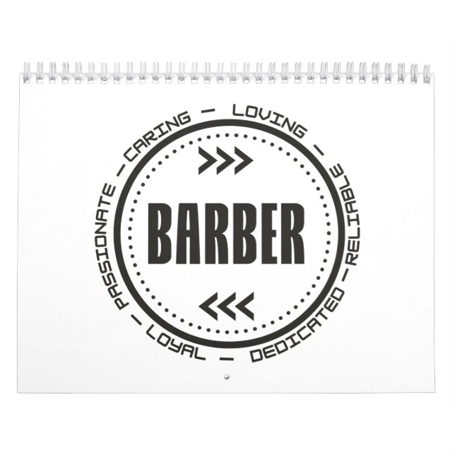 Amazing Barber Job Title Calendar (Cover)