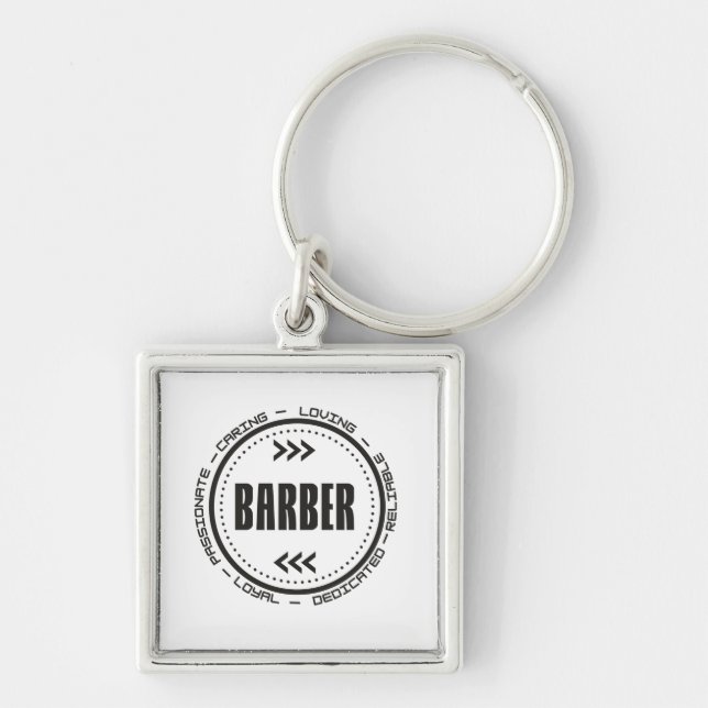 Amazing Barber Job Title Key Ring (Front)