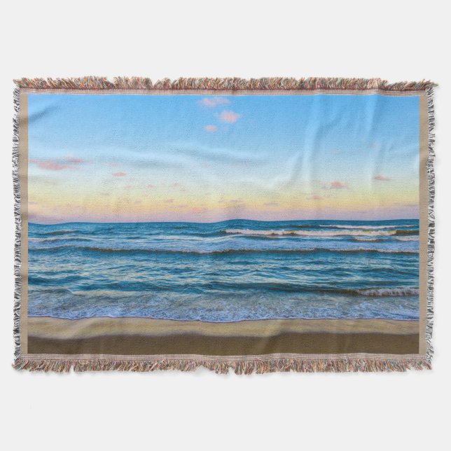amazing beach day throw blanket (Front)