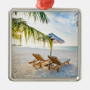 Amazing Beach Sunset Metal Tree Decoration