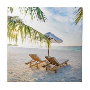 Amazing Beach Sunset Tile