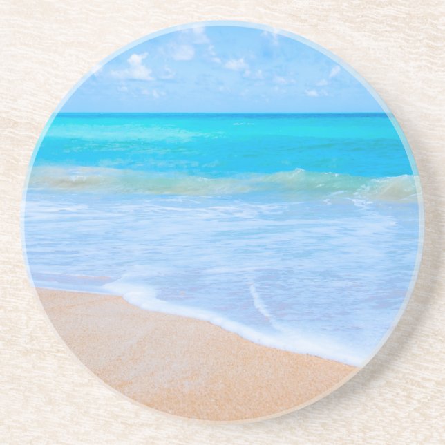 Amazing Beach Tropical Scene Photo Coaster (Front)