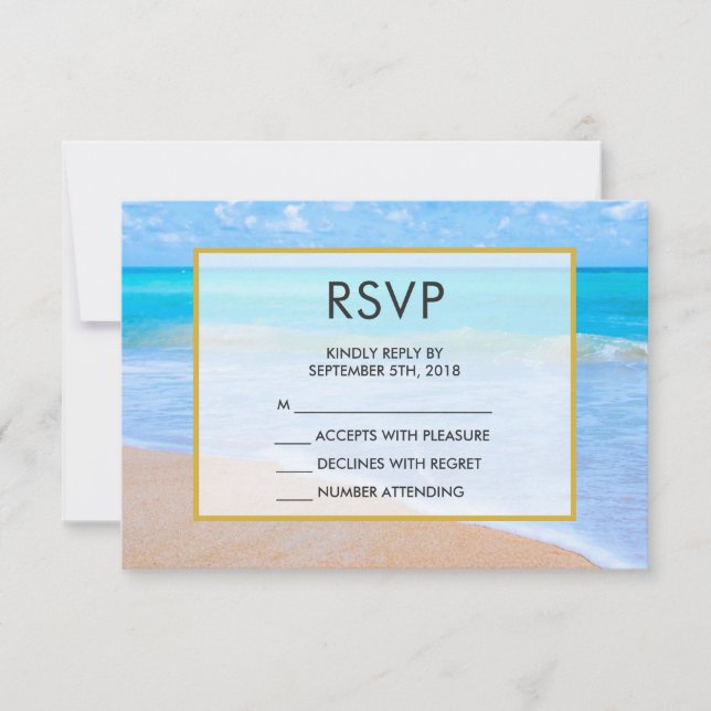 Amazing Beach Tropical Scene Photo RSVP Card (Front)