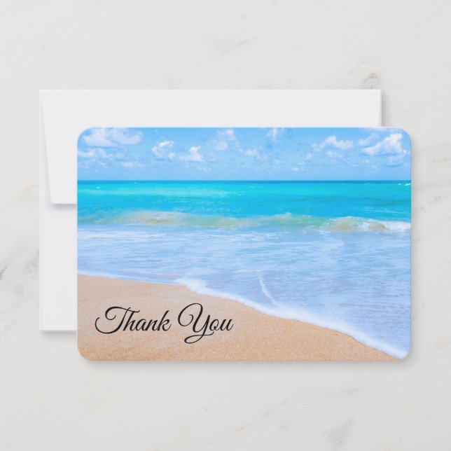 Amazing Beach Tropical Scene Photo Thank You Card (Front)