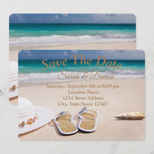 Amazing Beach Wedding, Seashells  Save The Date