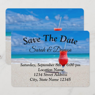 Amazing Beach Wedding, Seashells Save The Date