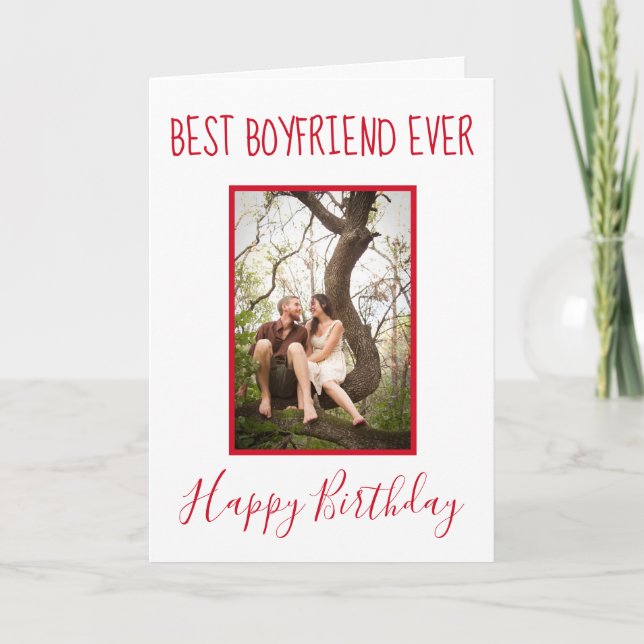 Amazing Best Boyfriend Ever Photo  Holiday Card (Front)