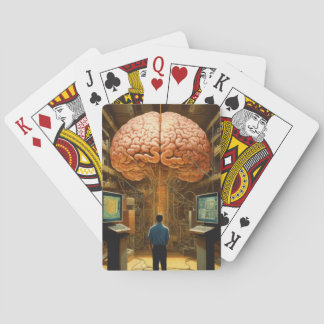 Amazing big brain print playing cards