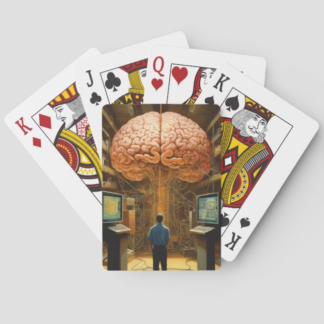 Amazing big brain print playing cards (Back)