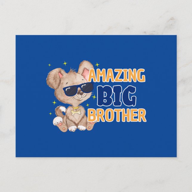 Amazing Big Brother Cool Dog Postcard (Front)