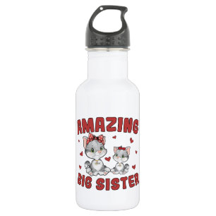 Amazing Big Sister - Kitty Cats Red Hearts 532 Ml Water Bottle