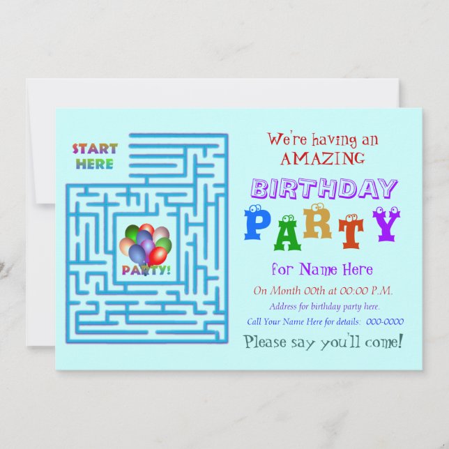 Amazing Birthday Party Invitation (Front)