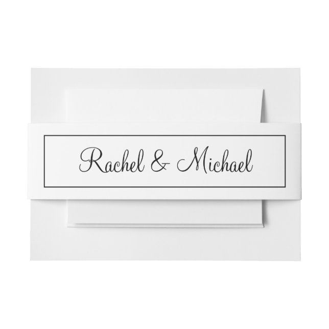 Amazing Black and White Invitation Belly Band (Front Example)