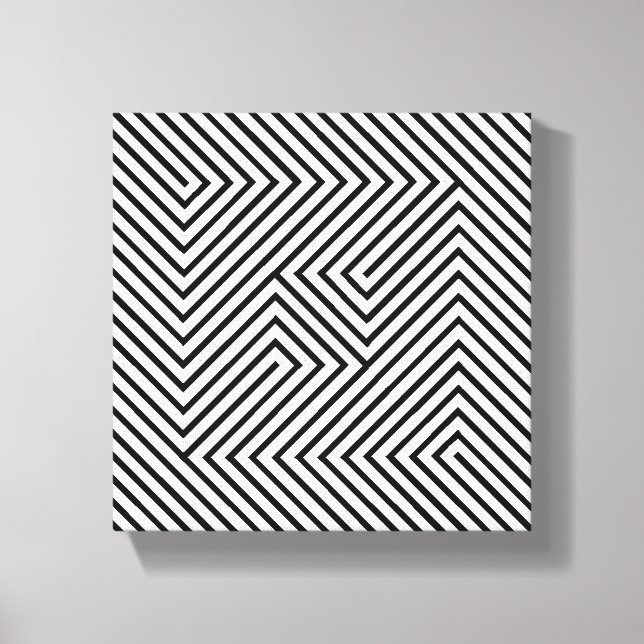 Amazing Black and White Wrapped Canvas Art (Front)