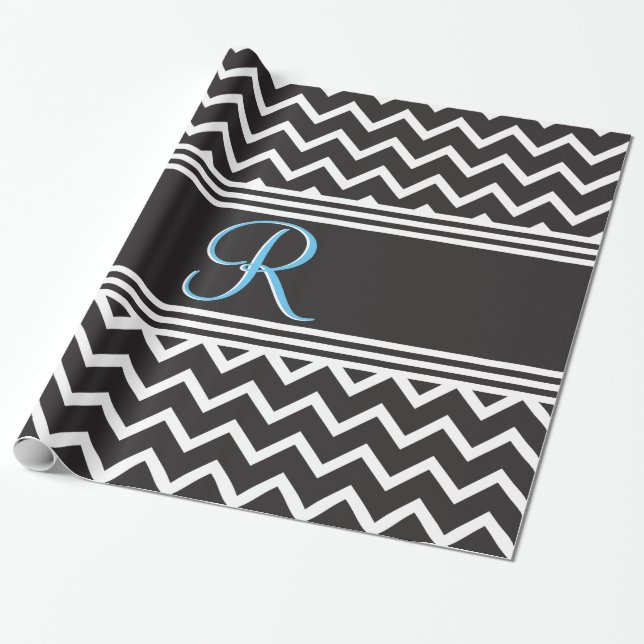 Amazing Black and White Zigzag Wrapping Paper (Unrolled)