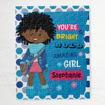 Amazing Black Girl Jigsaw Puzzle<br><div class="desc">You're a bold,  bright,  amazing girl! Personalised Puzzle! Check out more of my personalised gifts!</div>