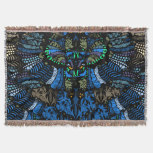 Amazing Blue Owl Throw Blanket