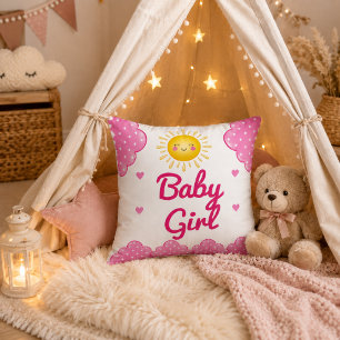 Amazing Blush Pink Sunshine Baby Girl Cushion
