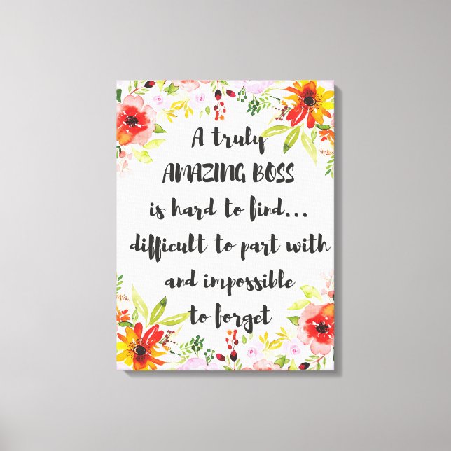 Amazing Boss Quote Great Boss Appreciation gift Canvas Print (Front)