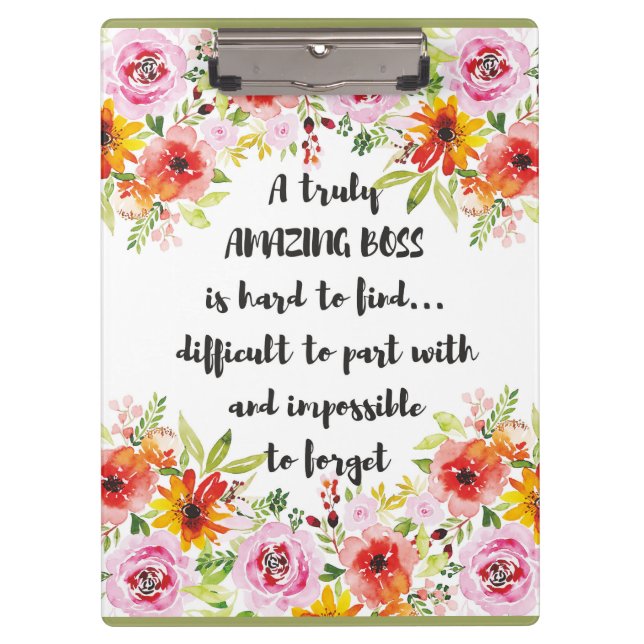 Amazing Boss Quote Great Boss Appreciation gift Clipboard (Front)