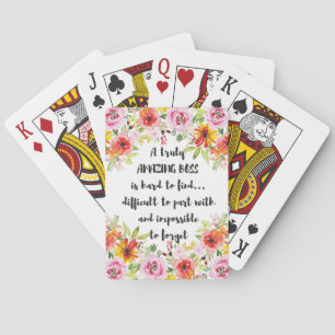 Amazing Boss Quote Great Boss Appreciation gift Playing Cards