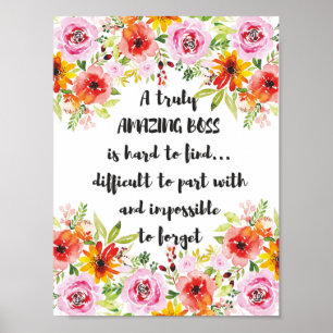 Amazing Boss Quote Great Boss Appreciation gift Poster