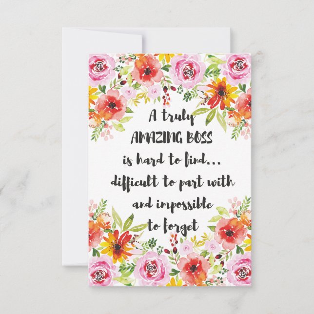 Amazing Boss Quote Great Boss Appreciation gift Thank You Card (Front)