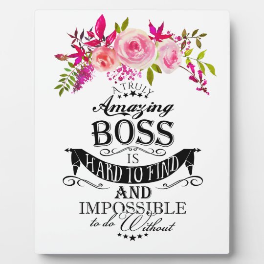 Amazing Boss THANK YOU BOSS "awesome boss Plaque Zazzle.co.uk