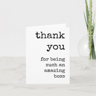 Amazing Boss, Thank you, Minimalist Typed Card