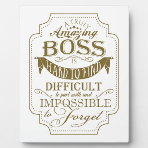Amazing boss thank  you plaque