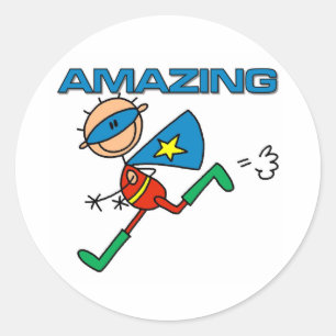 Amazing Boy Hero Classic Round Sticker