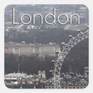 Amazing! Buckingham Palace Millennium Wheel Square Sticker