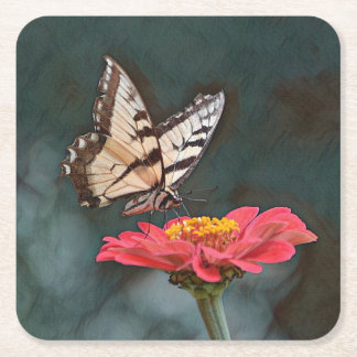 Amazing Butterfly Square Paper Coaster