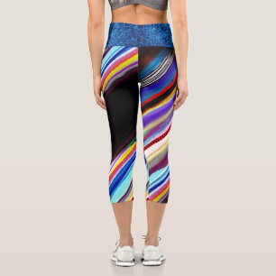 Amazing caramel dessert cute waist rainbow  capri leggings