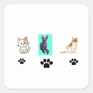 Amazing cats square sticker