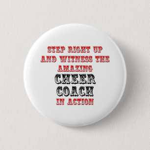 Amazing Cheer Coach In Action 6 Cm Round Badge