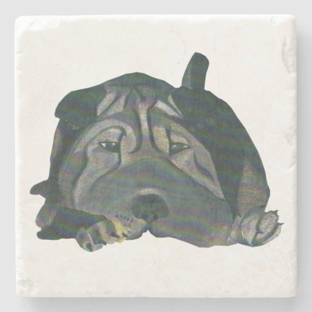 Amazing Chinese Shar Pei Coaster (Front)