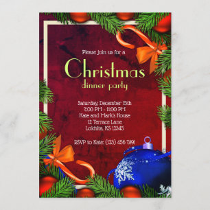 Amazing Christmas Dinner Party Invitation