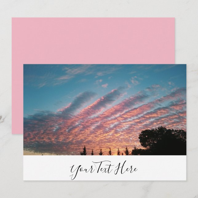 Amazing Clouds Sunset Pink Golden Invitation Card (Front/Back)