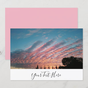 Amazing Clouds Sunset Pink Golden Invitation Card