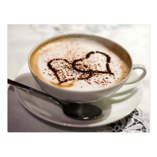 Amazing coffee photo postcard
