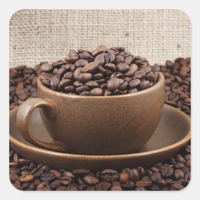 Amazing coffee square sticker (Front)